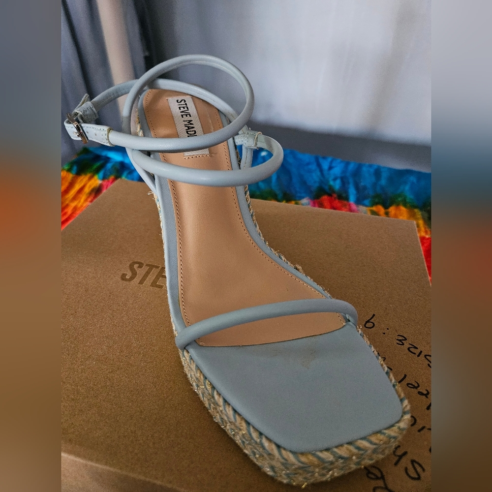 Steve Madden Baby Blue Wedge Sandals